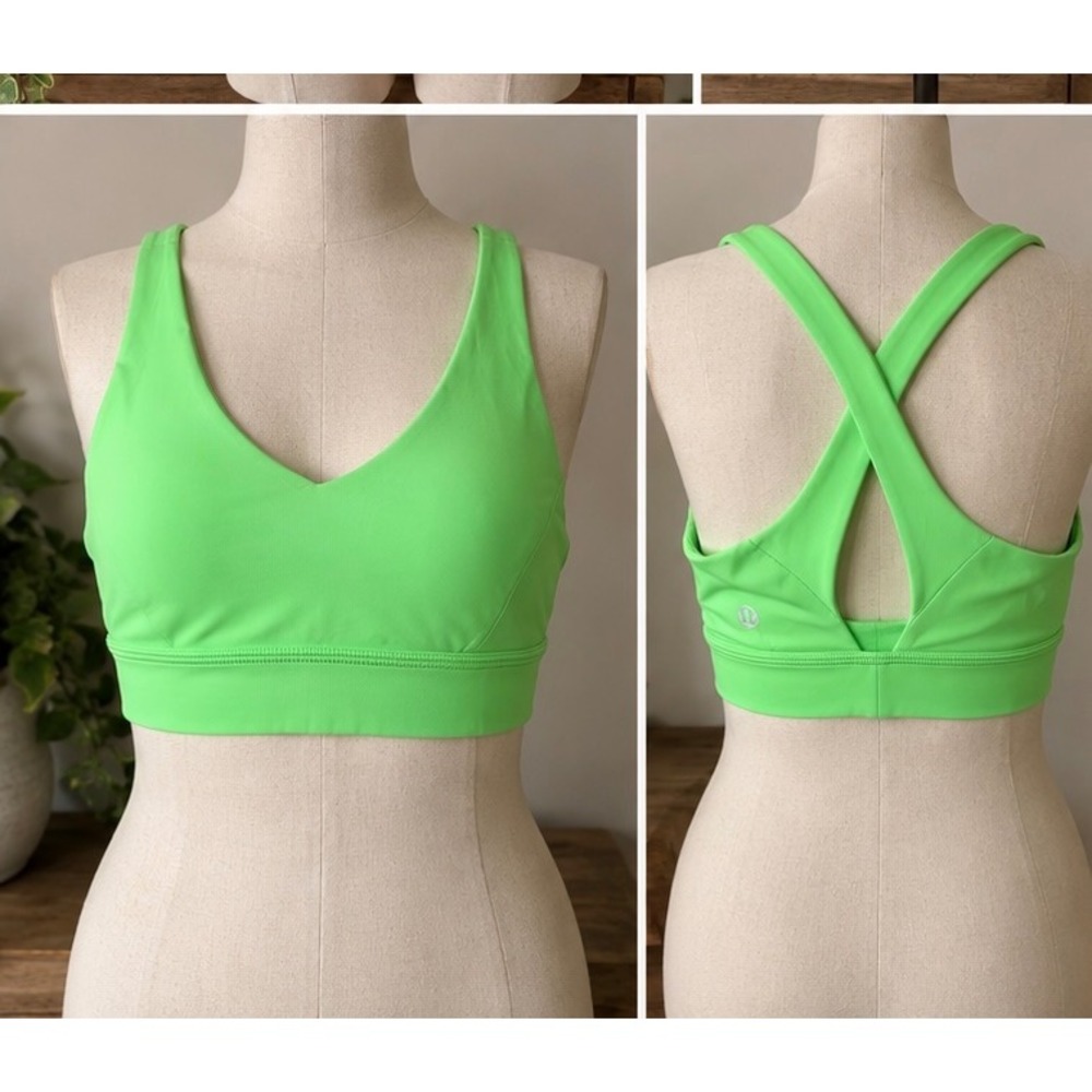 Lululemon All It Takes Bra Screamin Green Nulu  4